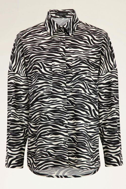 Zwart witte blouse met zebra print | My Jewellery