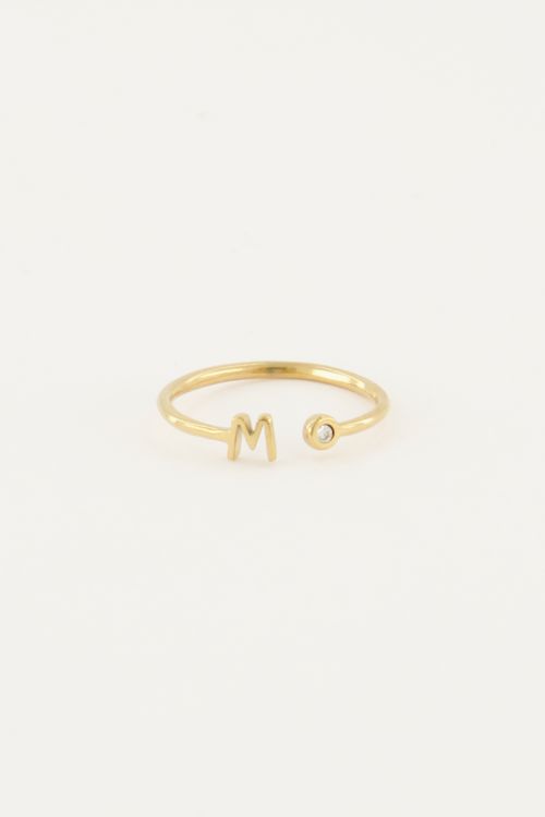 Gemaakt om te onthouden Traditie Traditie Initial ring met steentje | My Jewellery