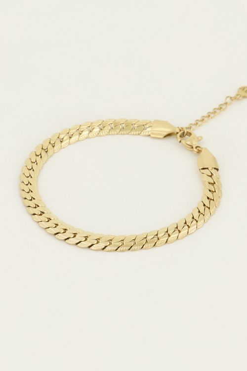Armband mit flachen Kettengliedern und Motiv