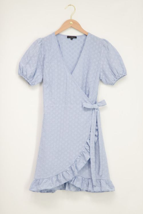 Blauwe embroidery dress