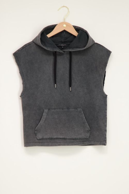Grijze Mouwloze hoodie