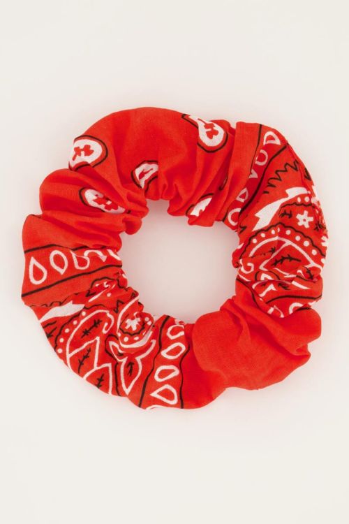 Scrunchie bandana print rood