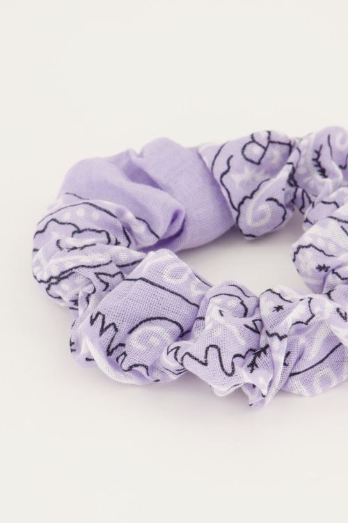 Scrunchie bandana print lichtpaars