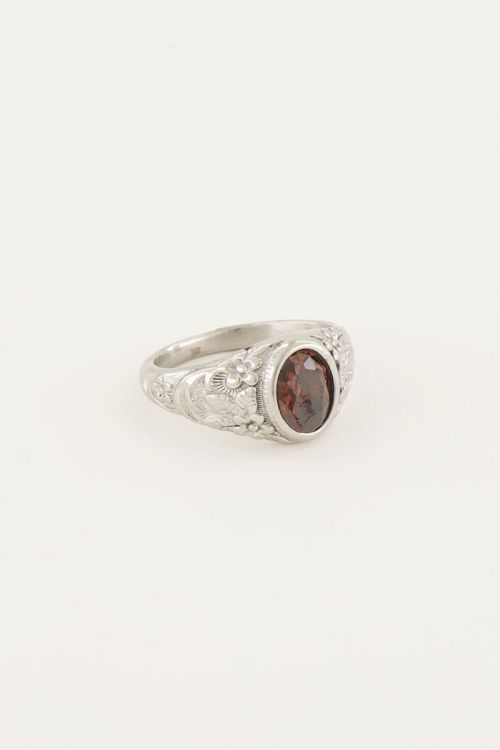 Het is de bedoeling dat Opschudding Poëzie Vintage zegelring rode steen | Ringen | My Jewellery
