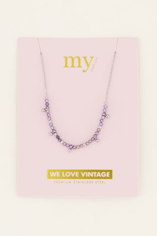 Vintage ketting met lila kralen & bolletjes | My Jewellery