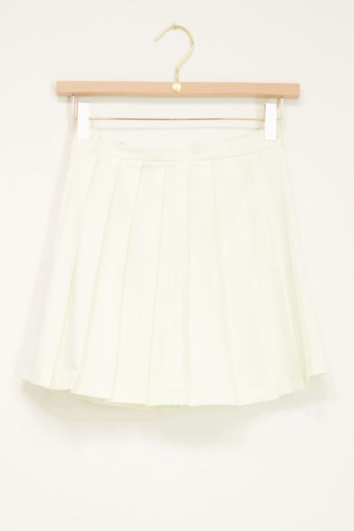 Witte skort met plissé | Skorts | My Jewellery