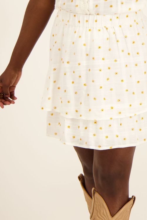 Witte rok met madeliefjes | Rok | My Jewellery