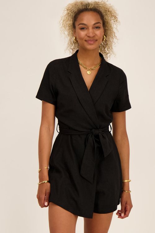 Zwarte linnen jumpsuit | My Jewellery