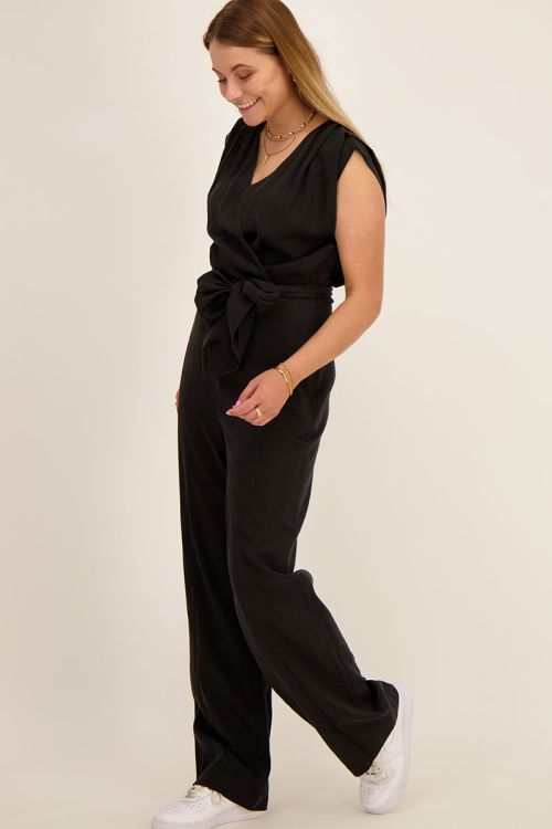 Zwarte wikkel jumpsuit zonder mouwen | My Jewellery