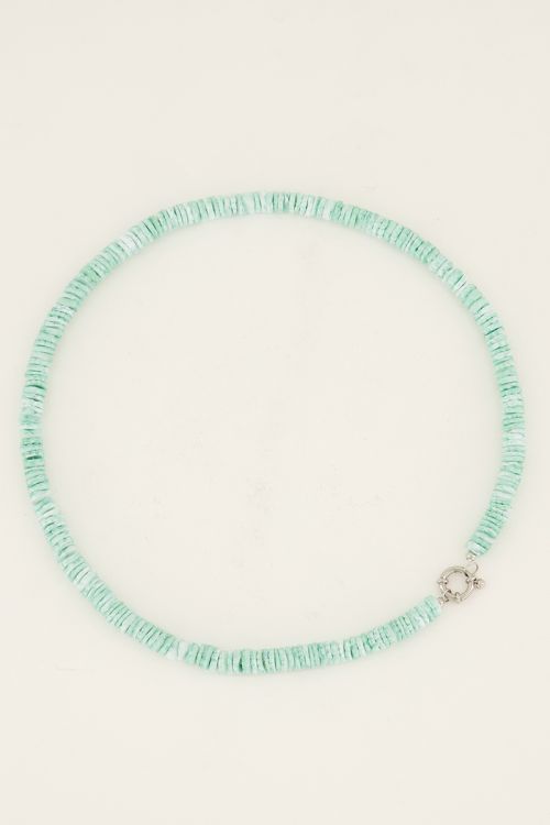 Souvenir mintgroene surf ketting met zilver slotje | My Jewellery