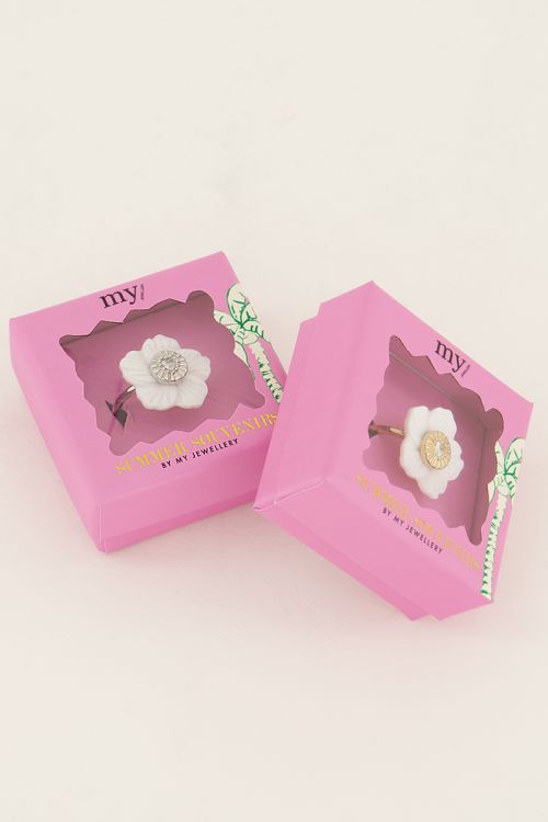 Souvenir ring met grote hibiscusbloem | My Jewellery