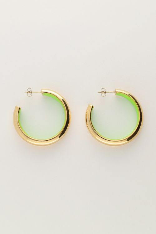 Candy hoop earrings large with green inside | My Jewellery