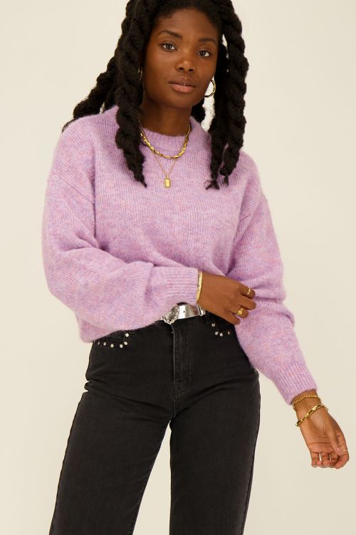 Lilac hairy sweater | My Jewellery