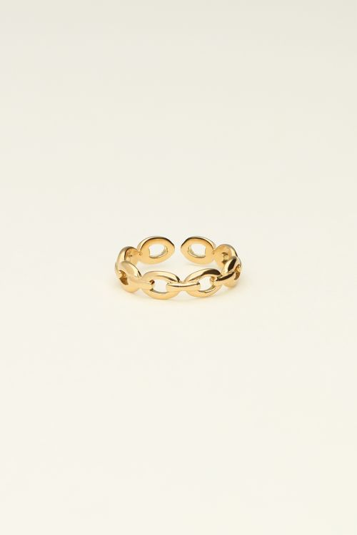 Pink ring met schakels 