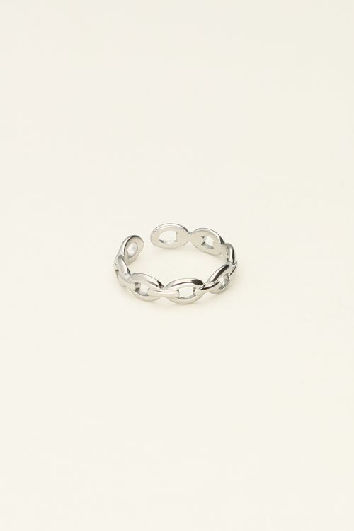 Pink ring met schakels 