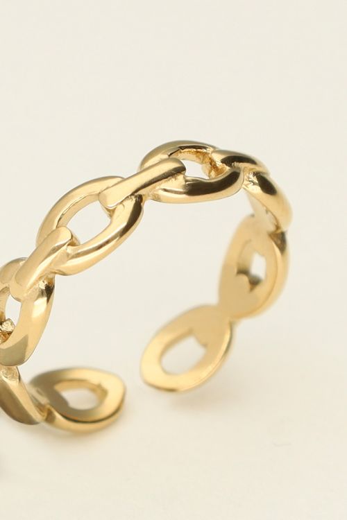 Pink ring met schakels 