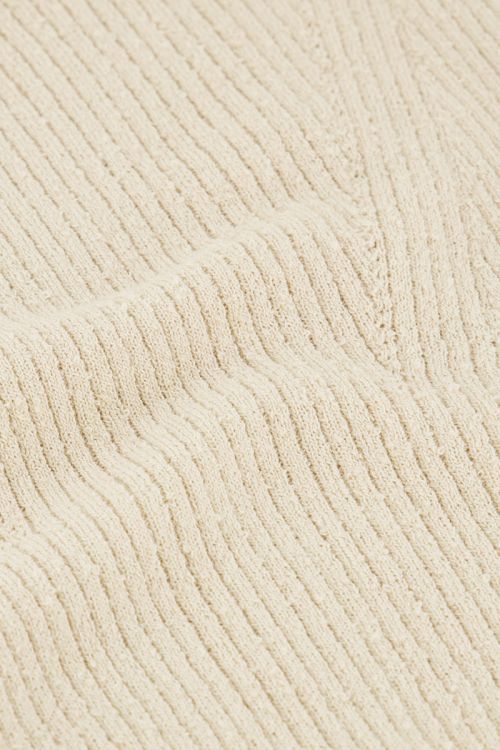 Beige boucle top with square neckline | My Jewellery