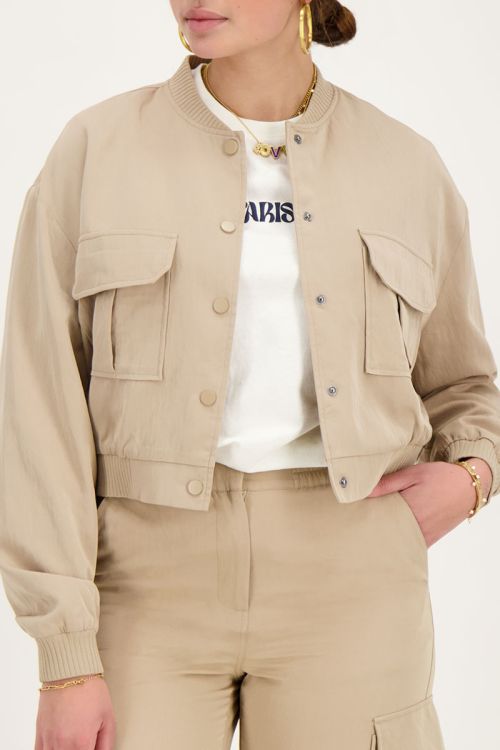 Beige cargo bomber jacket | My Jewellery