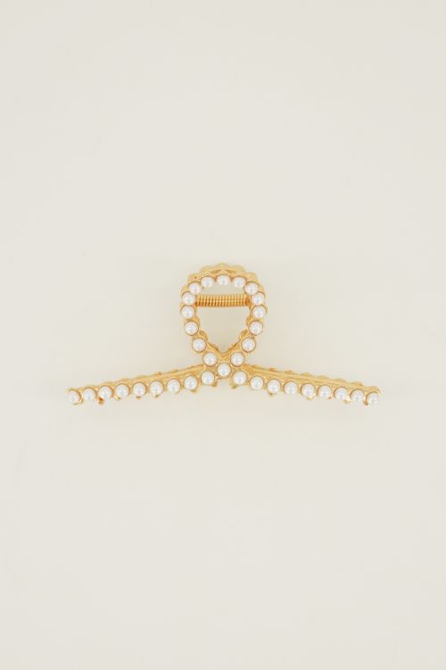 Gold hair clip with pearls | My Jewellery