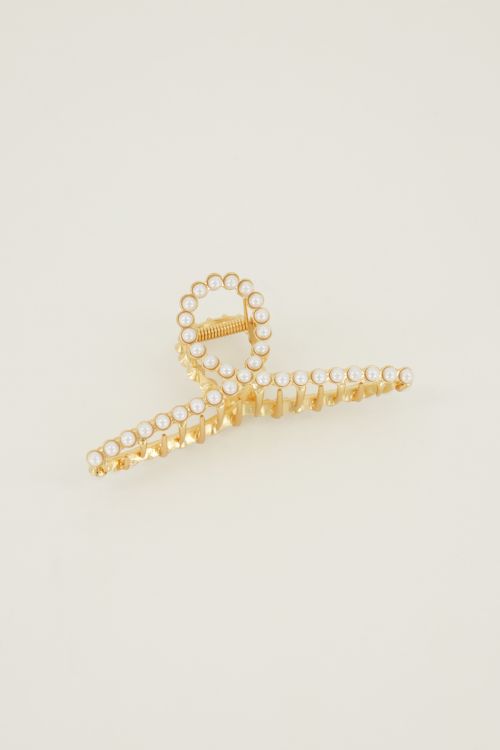 Gold hair clip with pearls | My Jewellery