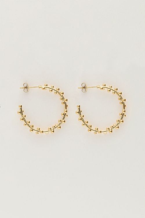 Open hoop earrings with balls | My Jewellery