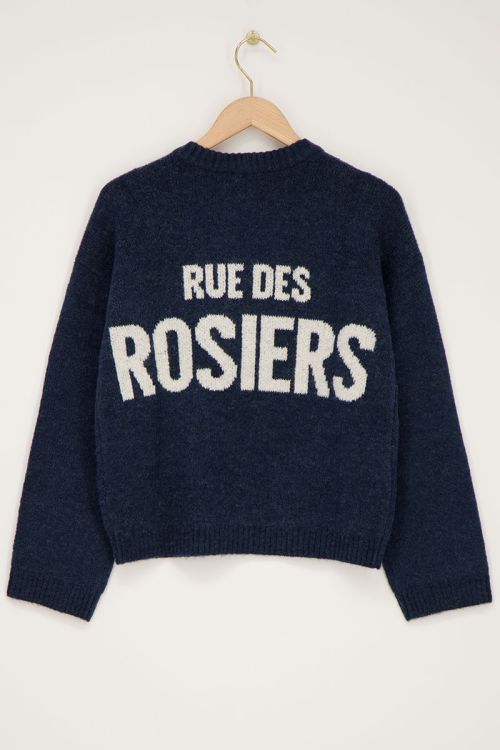 Dark blue sweater "Rue des Rosiers" | My Jewellery
