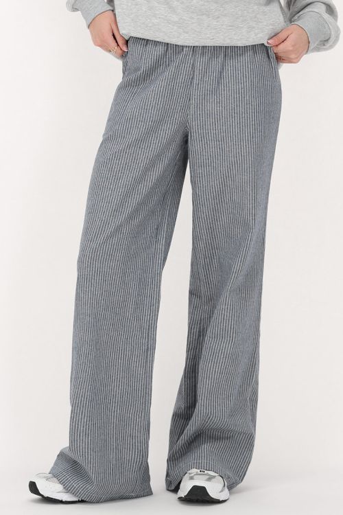 Blue and white striped pants with elastic band | My Jewellery