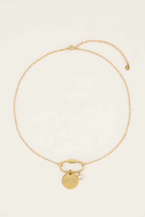 MOOD ketting met bedel & transparante steen