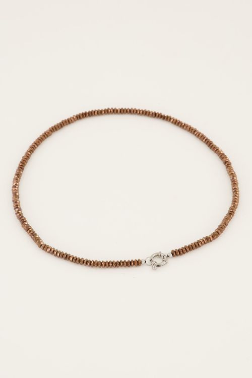 MOOD ketting met bruine kralen