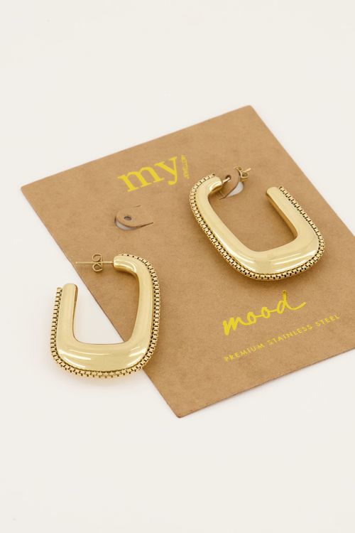 MOOD earrings with chain edge