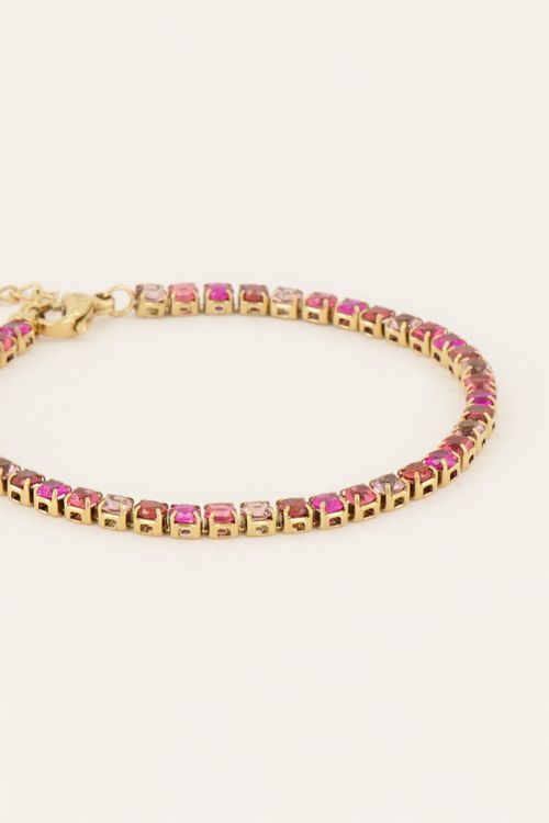MOOD armband met roze stenen