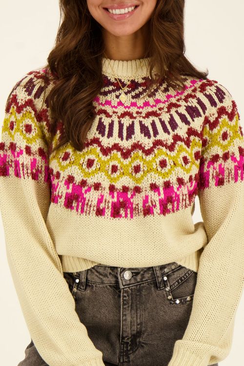 Multi-coloured jacquard jumper | My Jewellery