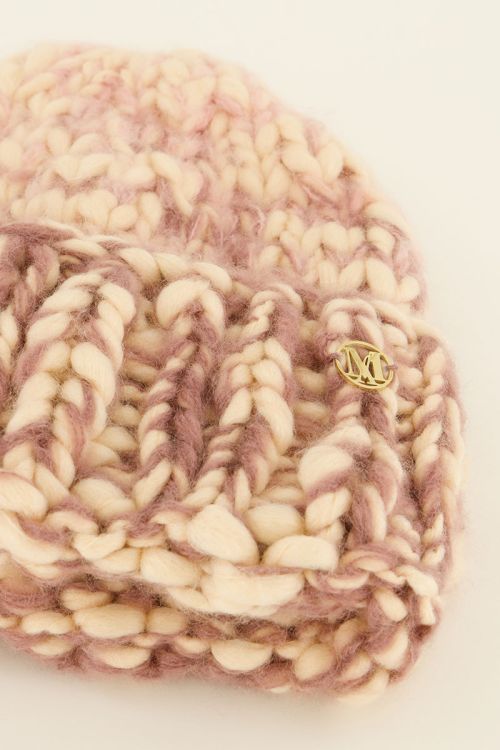 Multicoloured beanie with purple and pink  | My Jewellery