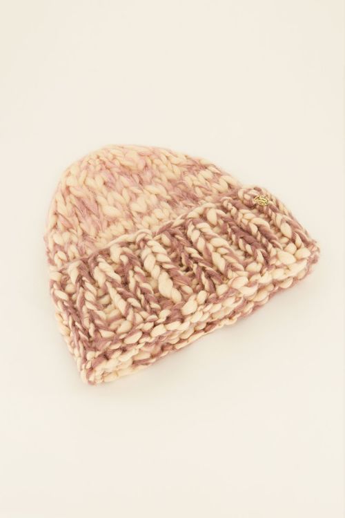Multicoloured beanie with purple and pink  | My Jewellery