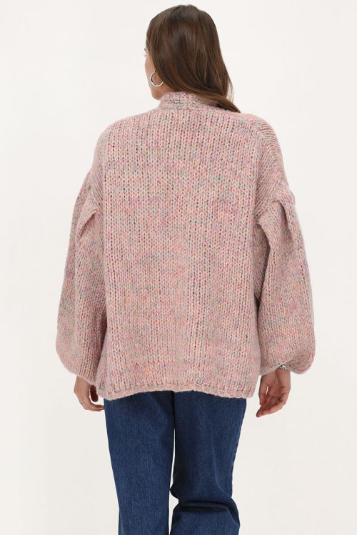 Multicolour chunky knitted cardigan with lurex | My Jewellery