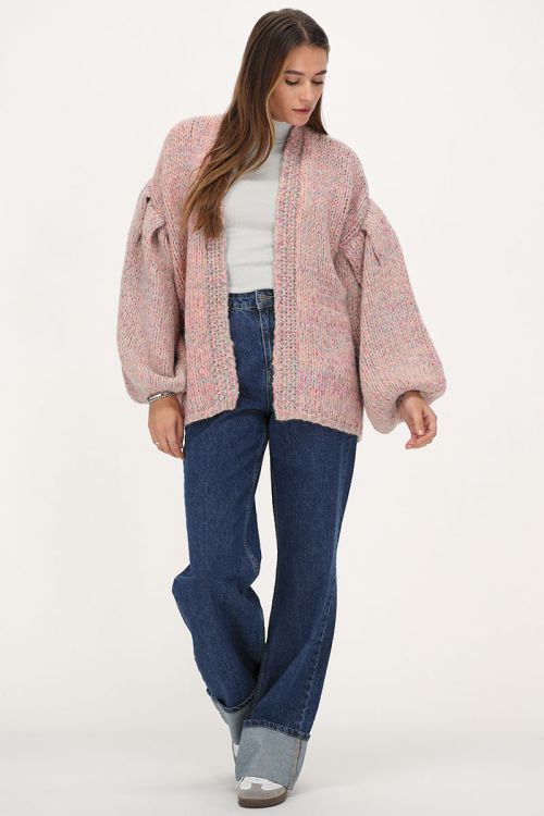 Multicolour chunky knitted cardigan with lurex | My Jewellery