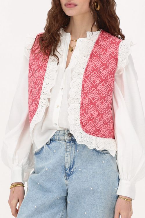 Multicolor reversible gilet with ruffles | My Jewellery