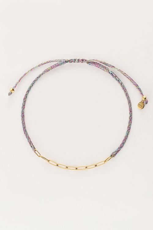 Multicolor rope bracelet with links