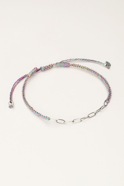 Multicolor rope bracelet with links