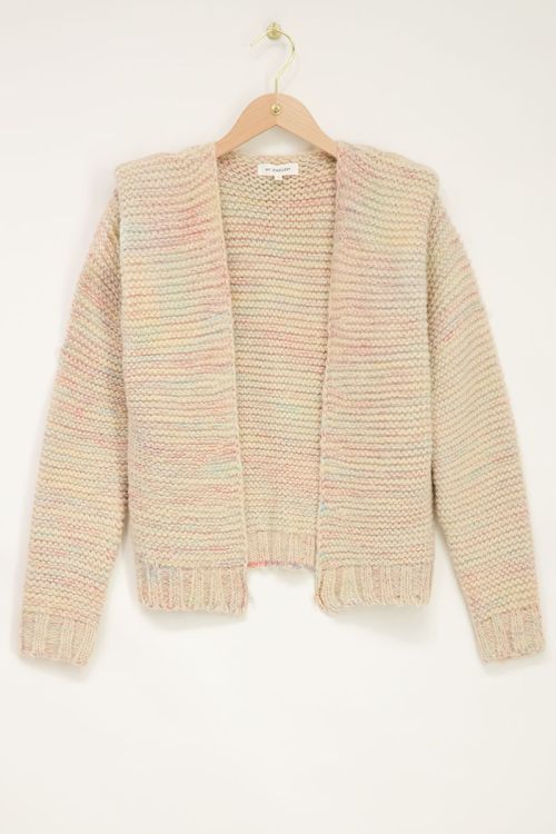 Blauw grof gebreid vest  Zoetemint