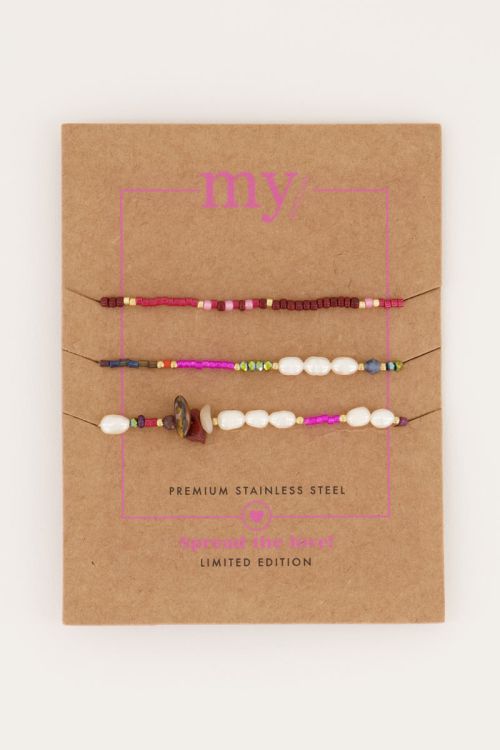 Multikleur armbandenset