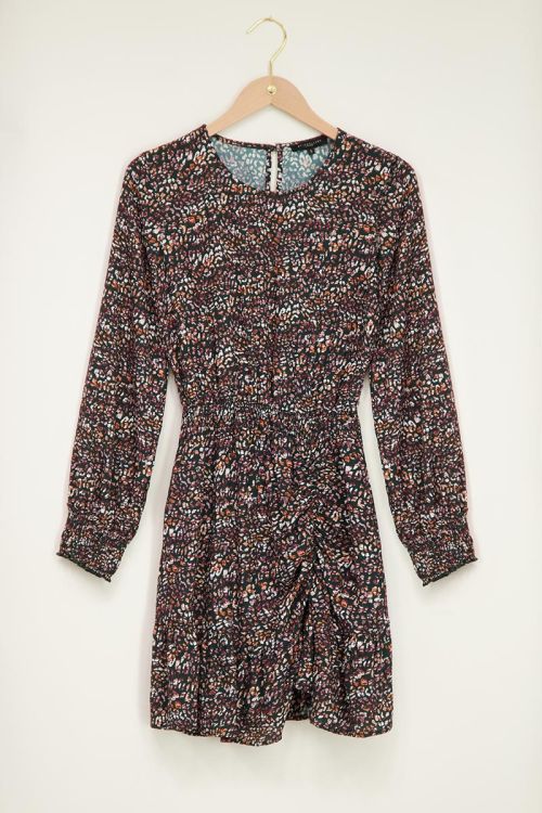 Donkergroene jurk met luipaardprint