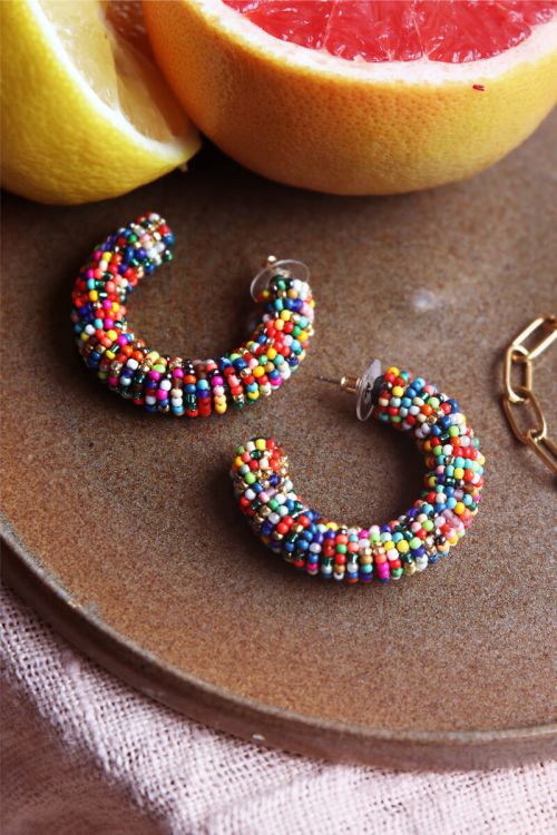 Multikleur oorringen kraaltjes | My Jewellery