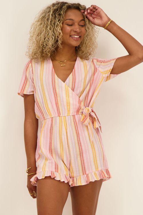 Multikleur playsuit met oranje details | My Jewellery