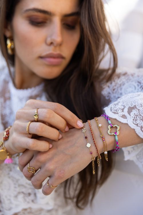 Sunrocks triple bracelet with pink beads & freshwater pearls | My Jewellery