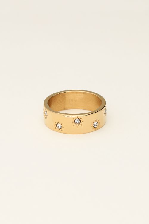 Mystic ring with stars and rhinestones | My Jewellery