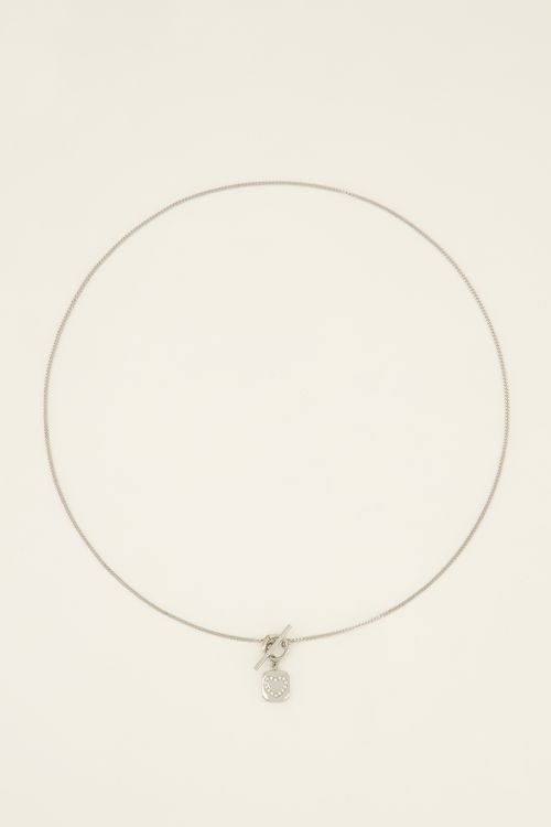 Necklace with clasp & rhinestone heart charm | My Jewellery