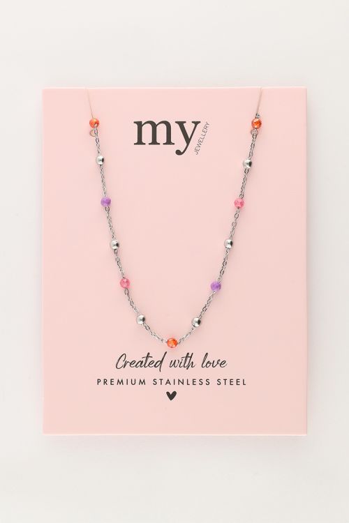 Necklace with pink and purple beads | My Jewellery