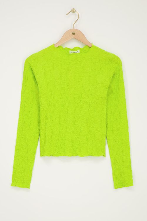 Neon green top with bubble texture | My Jewellery