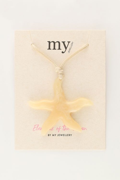 Ocean beige koord ketting met zeester